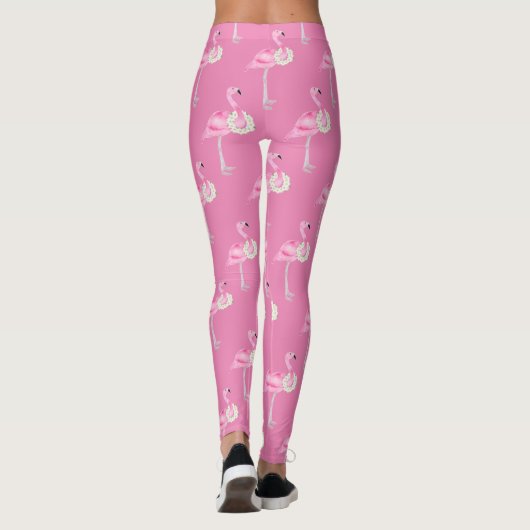 Niedlich rosa Flamingo-Muster Leggings (Rückseite)
