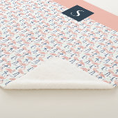 Niedlich rosa Flamingo-Muster Sherpadecke (3/4)