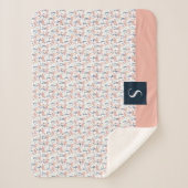 Niedlich rosa Flamingo-Muster Sherpadecke (Vorderseite)