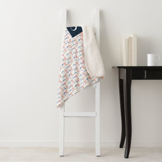 Niedlich rosa Flamingo-Muster Sherpadecke (Beispiel)