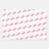 Niedlich rosa Flamingo Muster Wasserfarbe Geschenkpapier Set (Vorderseite 2)