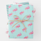 Niedlich rosa Flamingo Muster Wasserfarbe Geschenkpapier Set (Beispiel)