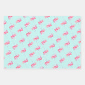 Niedlich rosa Flamingo Muster Wasserfarbe Geschenkpapier Set (Vorderseite)