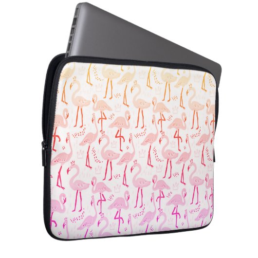 Niedlich rosa Flamingo Notebook-Ärmel Laptopschutzhülle (Vorne Rechts)