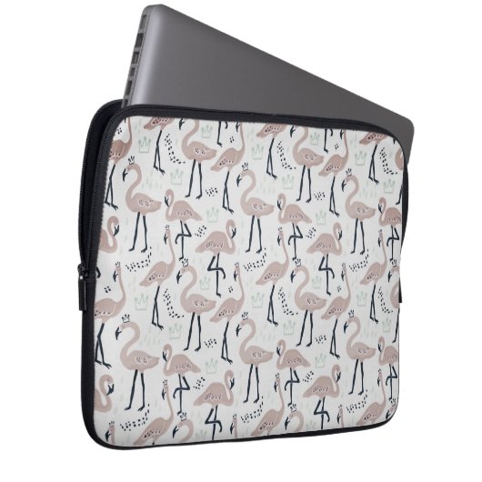 Niedlich rosa Flamingo Notebook-Ärmel Laptopschutzhülle (Vorne Rechts)