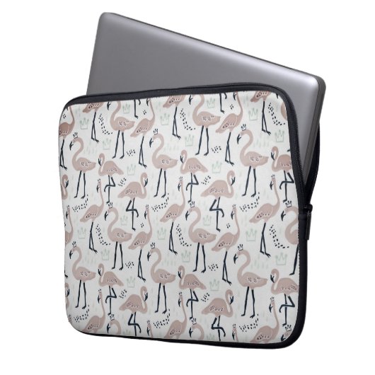 Niedlich rosa Flamingo Notebook-Ärmel Laptopschutzhülle (Vorderseite Links)