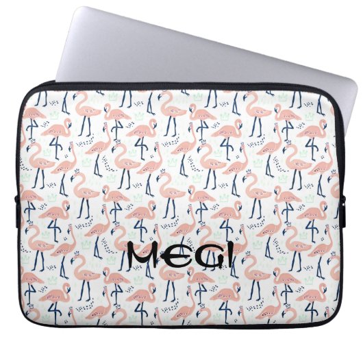 Niedlich rosa Flamingo Notebook-Ärmel Laptopschutzhülle (Vorderseite)