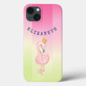 Niedlich rosa Flamingo Ombre Streifen Case-Mate iPhone Hülle (Rückseite)