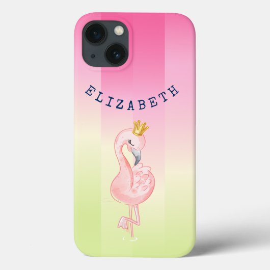 Niedlich rosa Flamingo Ombre Streifen Case-Mate iPhone Hülle (Rückseite)