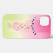 Niedlich rosa Flamingo Ombre Streifen Case-Mate iPhone Hülle (Rückseite (Horizontal))