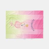 Niedlich rosa Flamingo Ombre Streifen Fleecedecke (Vorderseite (Horizontal))