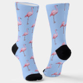 Niedlich rosa Flamingo Periwinkle Blue Tropical Be Socken (Gewinkelt)