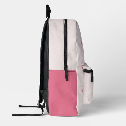 Niedlich rosa Flamingo personalisiert Bedruckter Rucksack (Links)