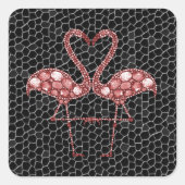 Niedlich rosa Flamingo Quadratischer Aufkleber (Vorderseite)