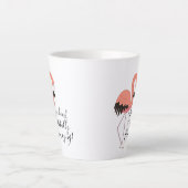 Niedlich rosa Flamingo Sie sehen völlig verblüffen Milchtasse (Vorderseite)