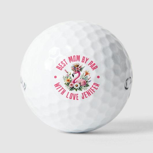 Niedlich rosa Flamingo Spring Tropical Blume Golfball (Vorderseite)