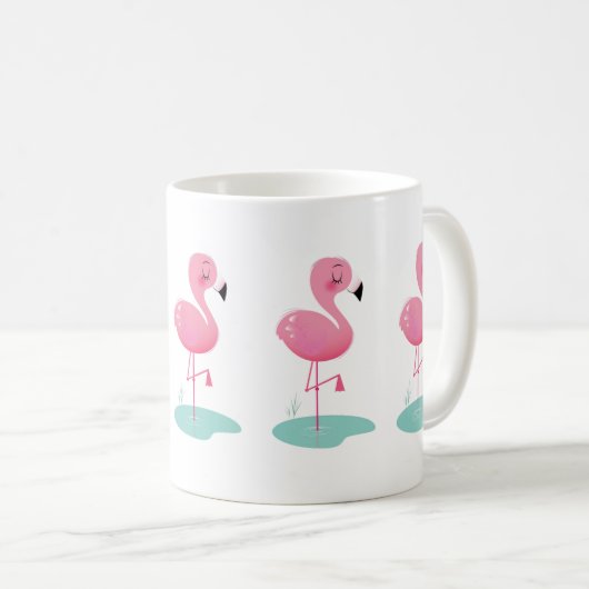 Niedlich-rosa-Flamingo-Tasse Kaffeetasse (VorderseiteRechts)