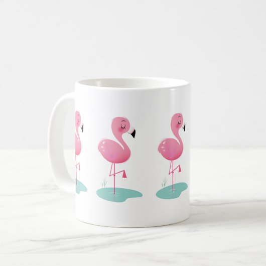 Niedlich-rosa-Flamingo-Tasse Kaffeetasse (Vorderseite Links)