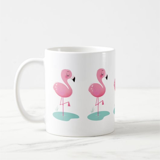 Niedlich-rosa-Flamingo-Tasse Kaffeetasse (Links)