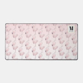 Niedlich rosa Flamingo Tropical Pattern Monogram Schreibtischunterlage (Vorderseite)