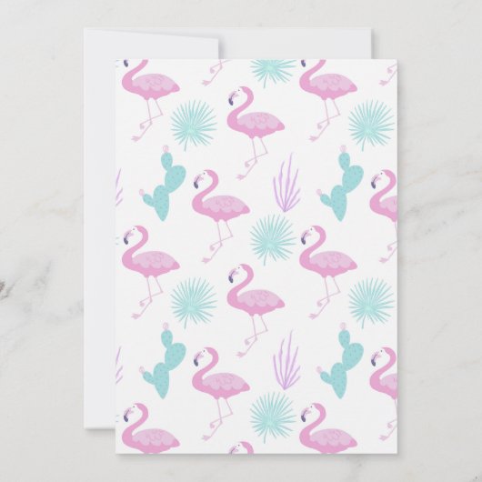 Niedlich rosa Flamingo Tropical Summer Brautparty Einladung (Rückseite)