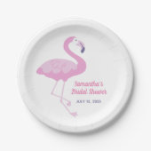 Niedlich rosa Flamingo Tropical Theme Brautparty Pappteller (Vorderseite)