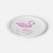Niedlich rosa Flamingo Tropical Theme Brautparty Pappteller (Schrägansicht)