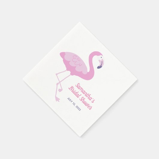Niedlich rosa Flamingo Tropisches Brautparty Serviette (Ecke)