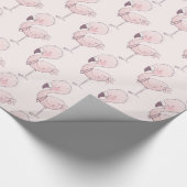 Niedlich rosa Flamingo tropisches Muster Geschenkpapier (Ecke)