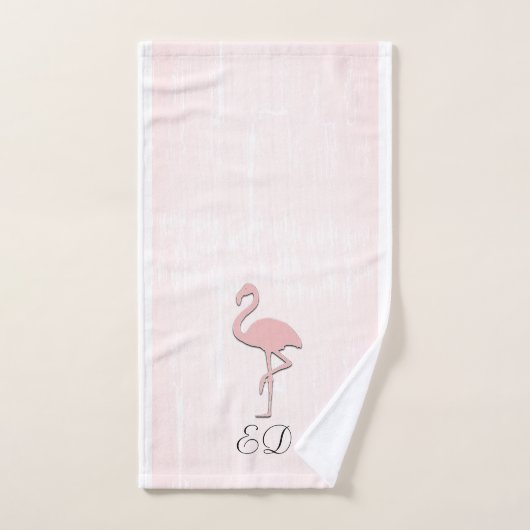 Niedlich rosa Flamingo Wasserfarbe Aussehen Badetu Badhandtuch Set (Handtuch)