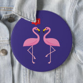 Niedlich rosa Flamingo wie Herzpastel Button (Beispiel)