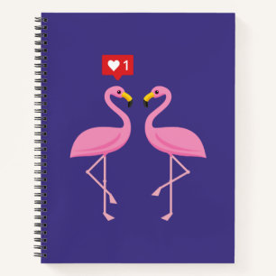 Niedlich rosa Flamingo wie Herzpastel Notizblock