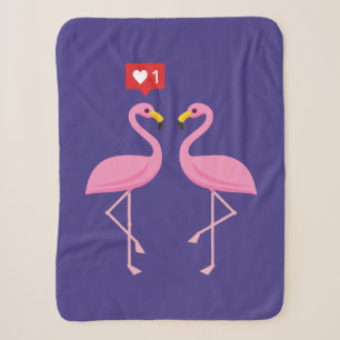Niedlich rosa Flamingo wie Herzpastel Sherpadecke