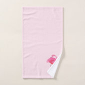 Niedlich rosa FlamingoPale Rosa Hintergrund Badhandtuch Set (Handtuch)