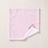 Niedlich rosa FlamingoPale Rosa Hintergrund Badhandtuch Set (Waschlappen)