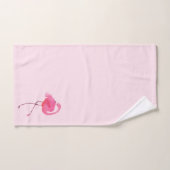 Niedlich rosa FlamingoPale Rosa Hintergrund Badhandtuch Set (Handtuch)