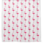 Niedlich rosa Flamingos auf Weiß Duschvorhang (Vorderseite)