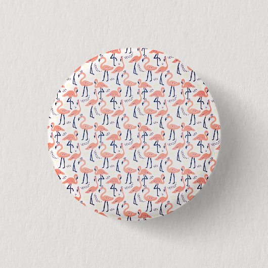 Niedlich rosa Flamingos Button (Vorderseite)