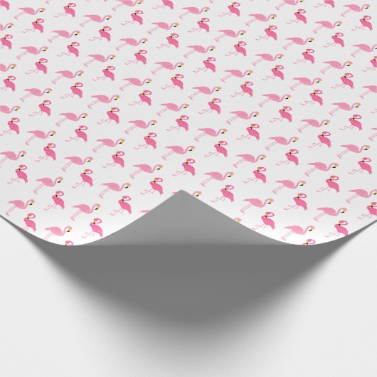 Niedlich rosa Flamingos Geschenkpapier (Ecke)