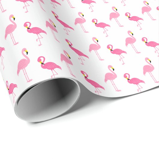 Niedlich rosa Flamingos Geschenkpapier (Rolleneckpunkt)
