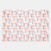 Niedlich rosa Flamingos Geschenkpapier Set (Vorderseite 3)