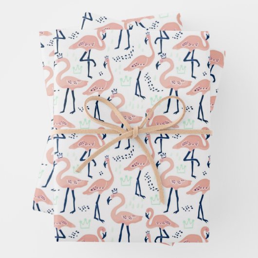 Niedlich rosa Flamingos Geschenkpapier Set (Beispiel)