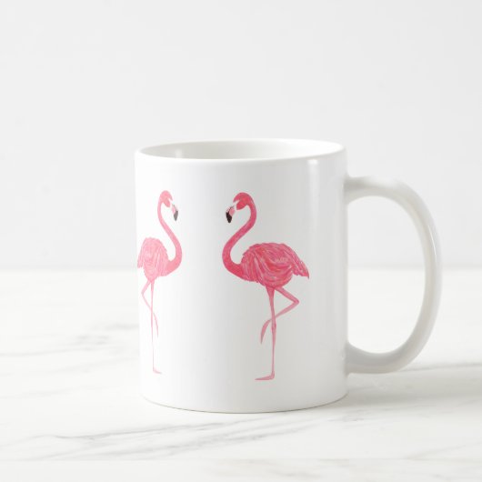 Niedlich-rosa Flamingos-Illustration Kaffeetasse (Rechts)
