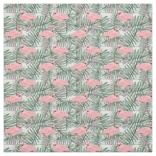 Niedlich rosa Flamingos Palm Leafe Muster Stoff (Muster)