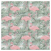 Niedlich rosa Flamingos Palm Leafe Muster Stoff (Nahaufnahme)