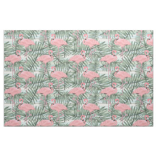Niedlich rosa Flamingos Palm Leafe Muster Stoff