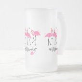 Niedlich rosa Flamingos Premium Vector Mattglas Bierglas (VorderseiteRechts)