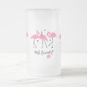 Niedlich rosa Flamingos Premium Vector Mattglas Bierglas (Mittel)