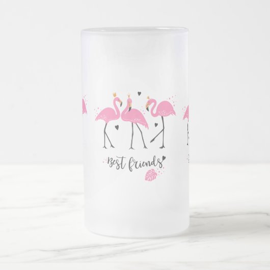 Niedlich rosa Flamingos Premium Vector Mattglas Bierglas (Mittel)