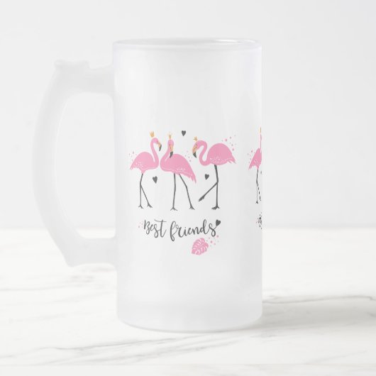 Niedlich rosa Flamingos Premium Vector Mattglas Bierglas (Links)